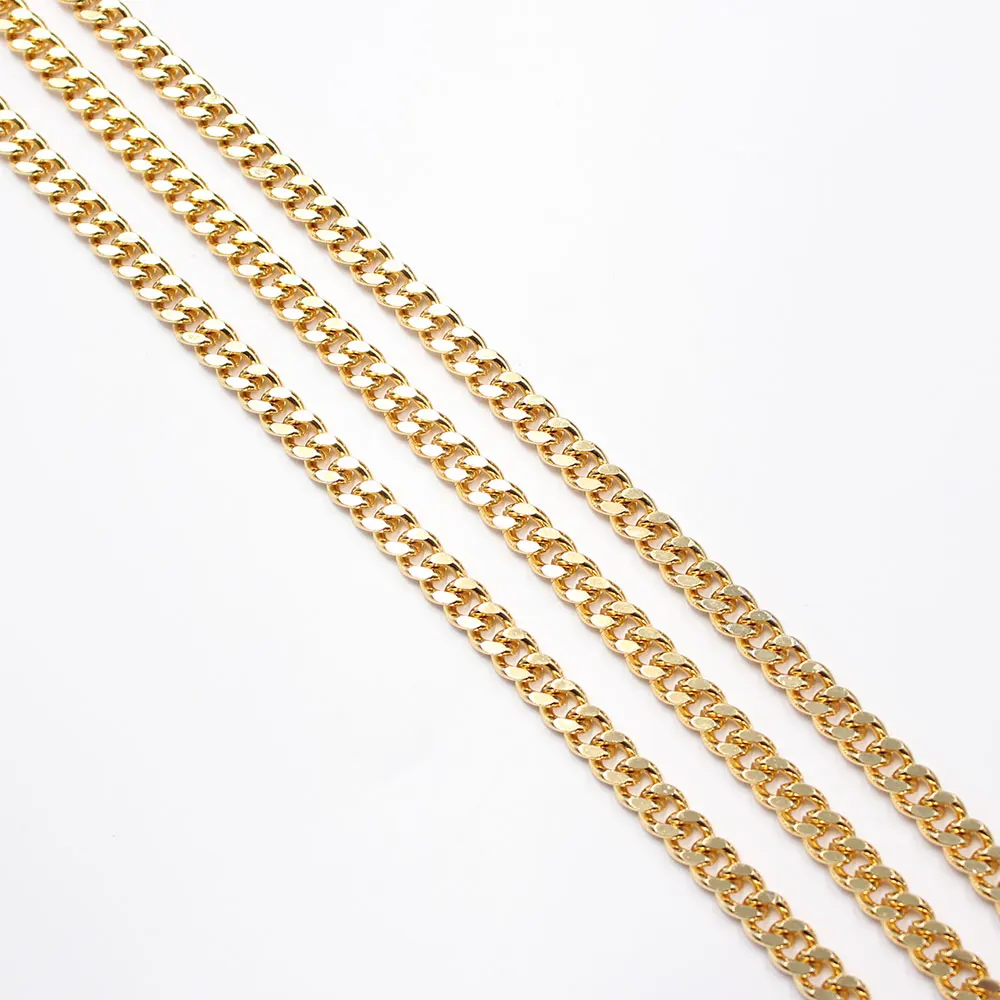 

APDGG 1 Meter 5x6mm Yellow Gold Plated Circle Copper Fashion Bezel Set Chain Paperclip Neck Chain Pearl Necklace Making DIY