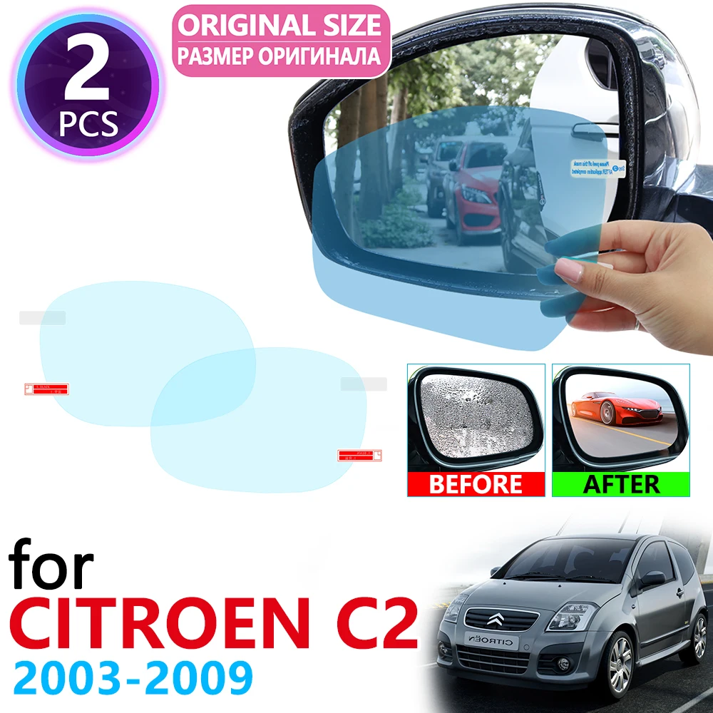 

for Citroen C2 VTR 2003~2009 Full Cover Rearview Mirror Anti-Fog Rainproof Anti Fog Film Accessories 2003 2005 2006 2007 2008