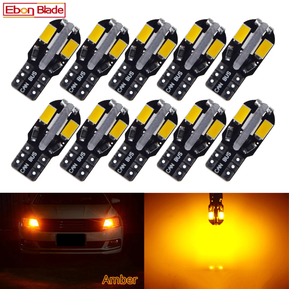 Bộ 10 Đèn LED T10 W5W 194 168 6000K Ánh Sáng Trắng 12V - 2SMD 7020 12V 6000k Cho Xe H%c6%a1i I.475361073