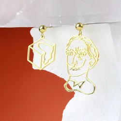 Salvador Dali Self-Portrait Sketch Charming Dangle Earrings For Women Fashion Trend Geometric Statement Drop