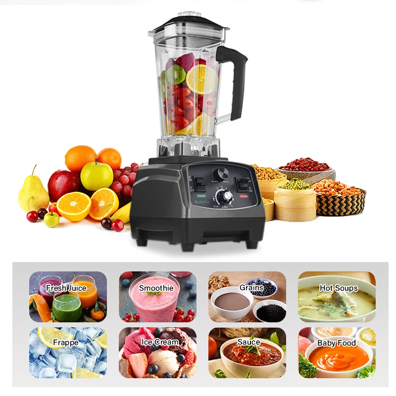 BioloMix 3HP 2200W Heavy Duty handlowy mieszalnik czasowy sokowirówka owoce robot kuchenny koktajle lodowe BPA bezpłatne 2L Jar