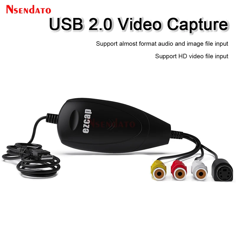 Ezcap172 USB 2.0 Âm Thanh Video Tiểu Ly Chụp Ảnh Thẻ Chuyển Đổi Analog Video VHS 8Mm Đầu Ghi Hình Máy Quay DVD Cho win 8/10