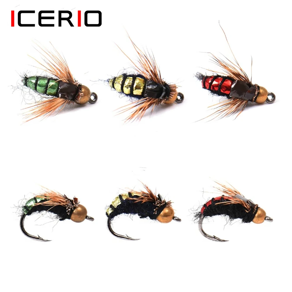 ICERIO Cebo artificial insectos Ninfa Scud hundimiento rápido trucha - imagen 2