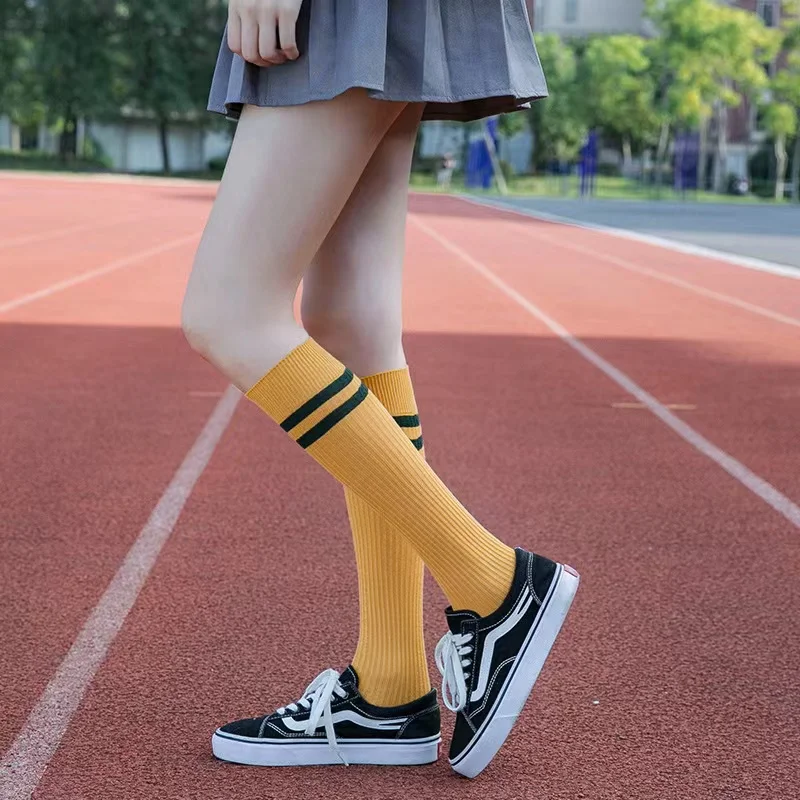 1PC Kawaii Japanese Style Women Stockings High Tube Ladies' Stocking For High School Students Cotton Comfirtable Strip Stockings