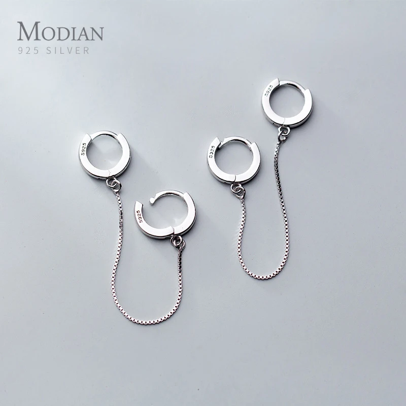 Modian-Boucles d'oreilles créoles en argent regardé 925 pour femme, bijoux de marque classiques, breloque à la mode, design pompon, cadeau bijoux, S925