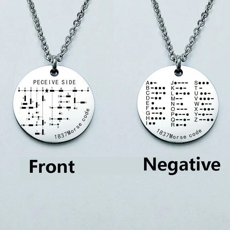 1PC Morse Code Morse Code Table CW Training Coin Morse Telegraph Trainer Necklace