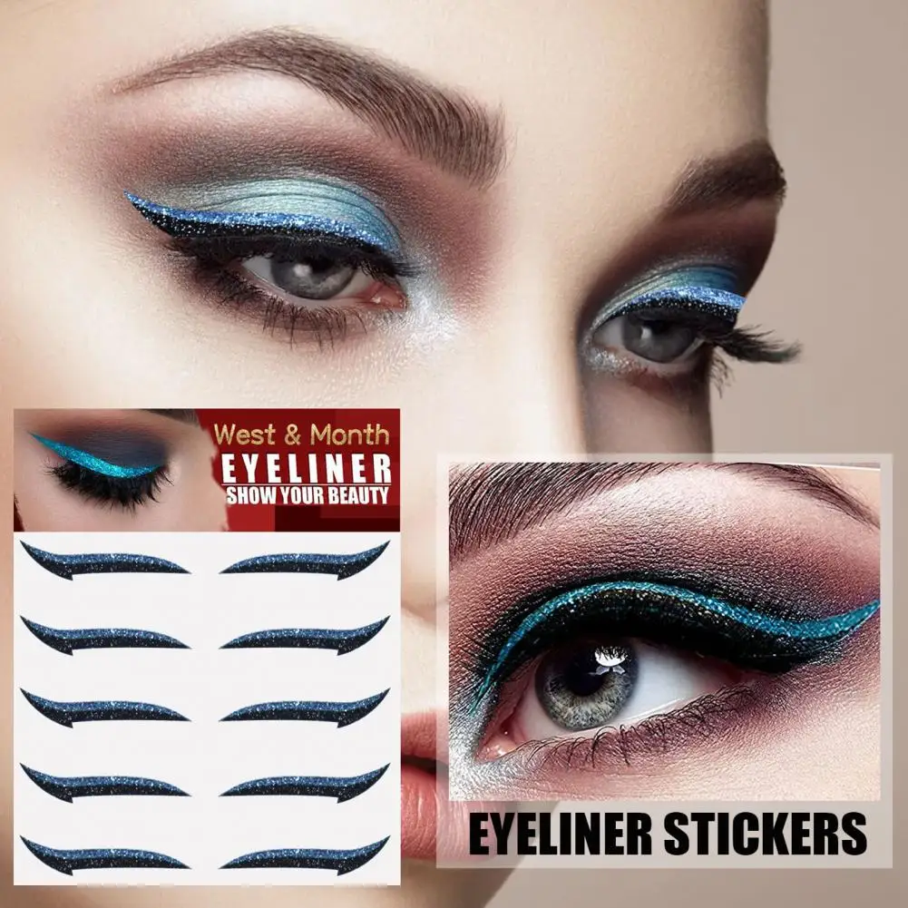 Faux Eyeliner autocollant longue durée pour femmes, 5 paires