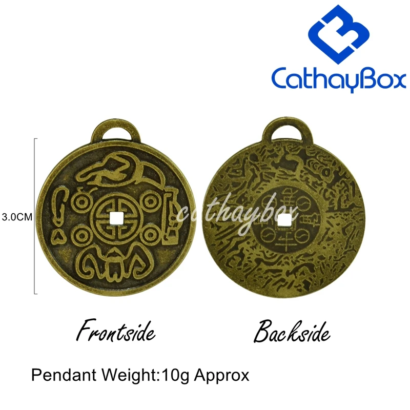 Money Amulet Anti.Brass Charm Finish Pendant for Good Luck Wealth