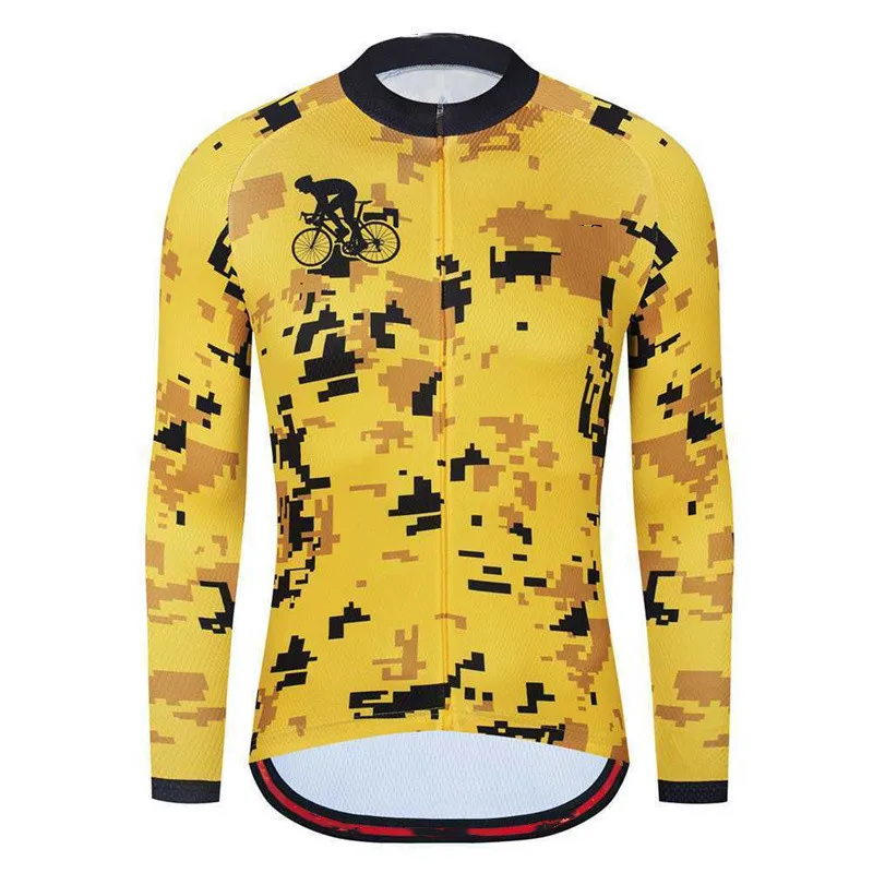 New Design Spring Autumn Bicycle Tops MTB Clothing Mountain Bike Shirts Racing Sportswear Long Sleeve Cycling Jerseys For Men