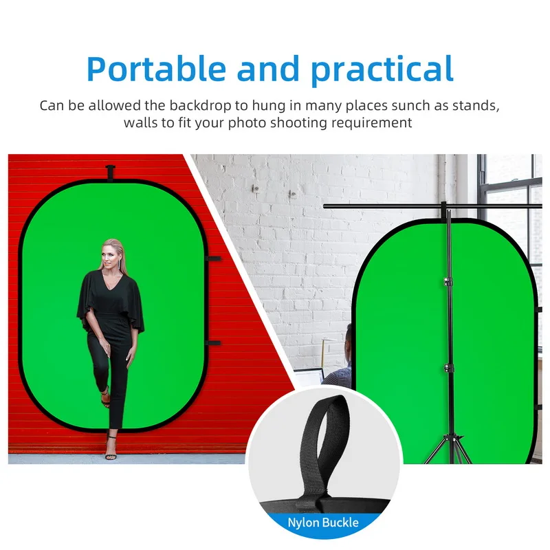 Photography Background Panel Portable Chromakey Green Blue Screen with Carry Bag Chromakey Backdrop For Facebook Live YouTube