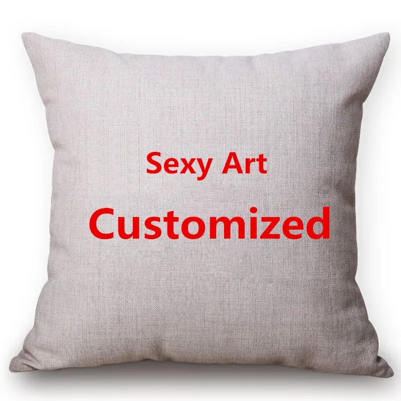 Sexy Art Customized Cushion Covers Private Life Photo Logo OEM Print Cotton Linen Home Decorative Sofa Pillows Case Kussenhoes