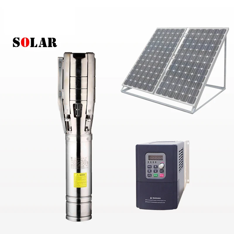 2 years warranty solar irrigation pump brussless Permanent magnet synchronous motor submersible dc solar water pump