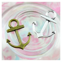 100Pcs Anchor Charms Antique Silver Plated Bronze Color Pendant Diy Jewelry Accessories