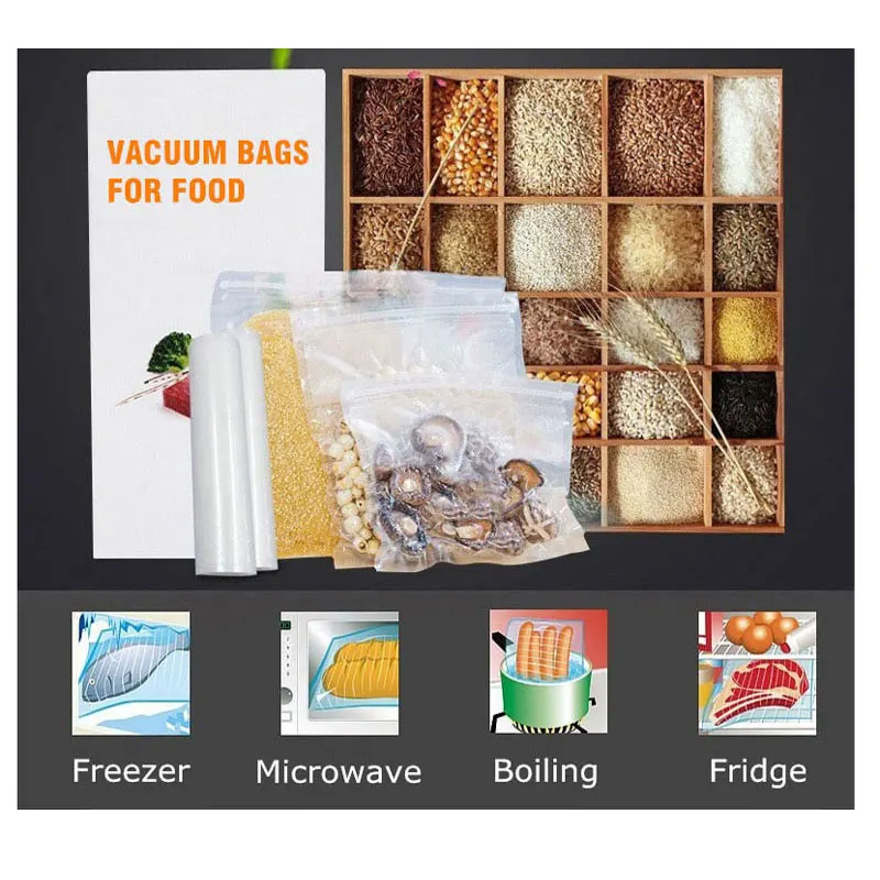 Vacuum Sealer Roll For Food Storage Packing Sealing Machine BPA-Free Fresh Keeping Plastic Vaccum Bag