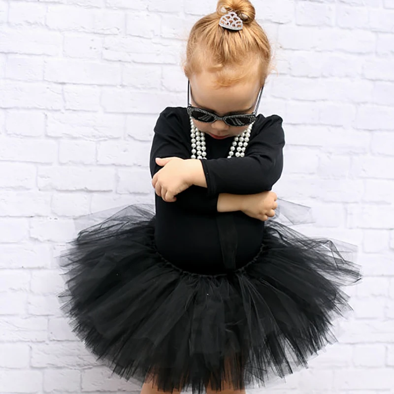 Little Black Tutu Skirts for Baby Girls Short & Sweet Style Baby Birthday Tutu Black Tulle Cosplay Dance Party Tutu Skirts