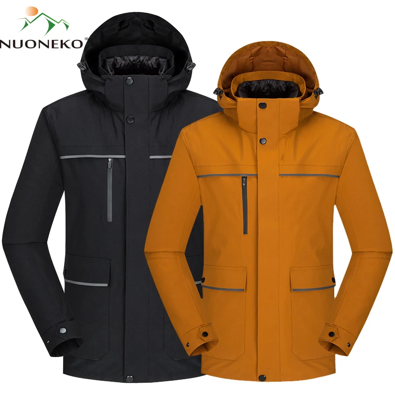 

NUONEKO Outdoor Women Men Winter Fleece Jacket Waterproof Breathable Removable Coat Camping Tourism Trekking Hiking Clothes JK11