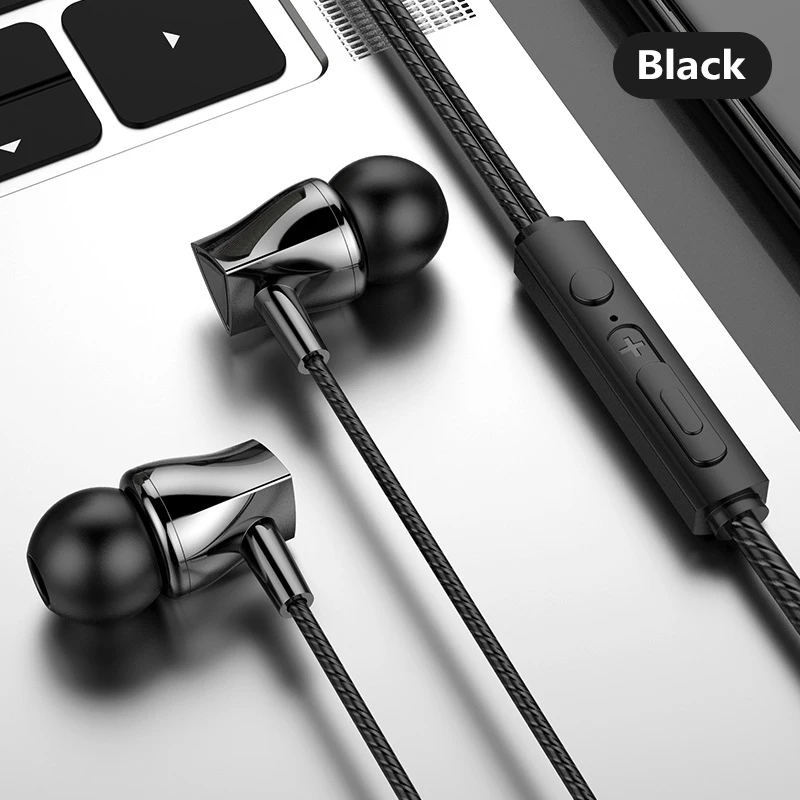 3.5mm Wired Subwoofer Headset In Ear Earphone Stereo Earbuds Headphone With MIC For Xiaomi Samsung Huawei SmartPhones Dropship