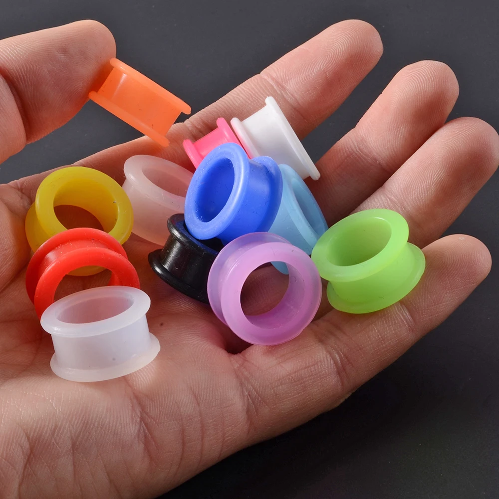 24PCS Flexible Silicone Flexible Skin Ear Tunnels Plugs Mix Color Earlet Gauges Expander Piercing Earrings Body Jewelry Earlets