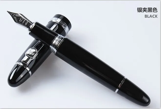 Erschwinglicher Jinhao 159 Füllfederhalter in Schwarz und Silber mit M-Feder, dickes Geschenk – Detail 10