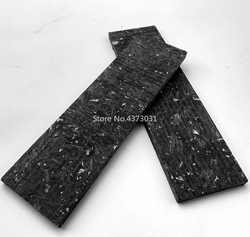 2 pezzi CF in fibra di carbonio marmo nero con resina per manico di coltello fai da te materiale lamina d\'argento piastra patch di compressione in