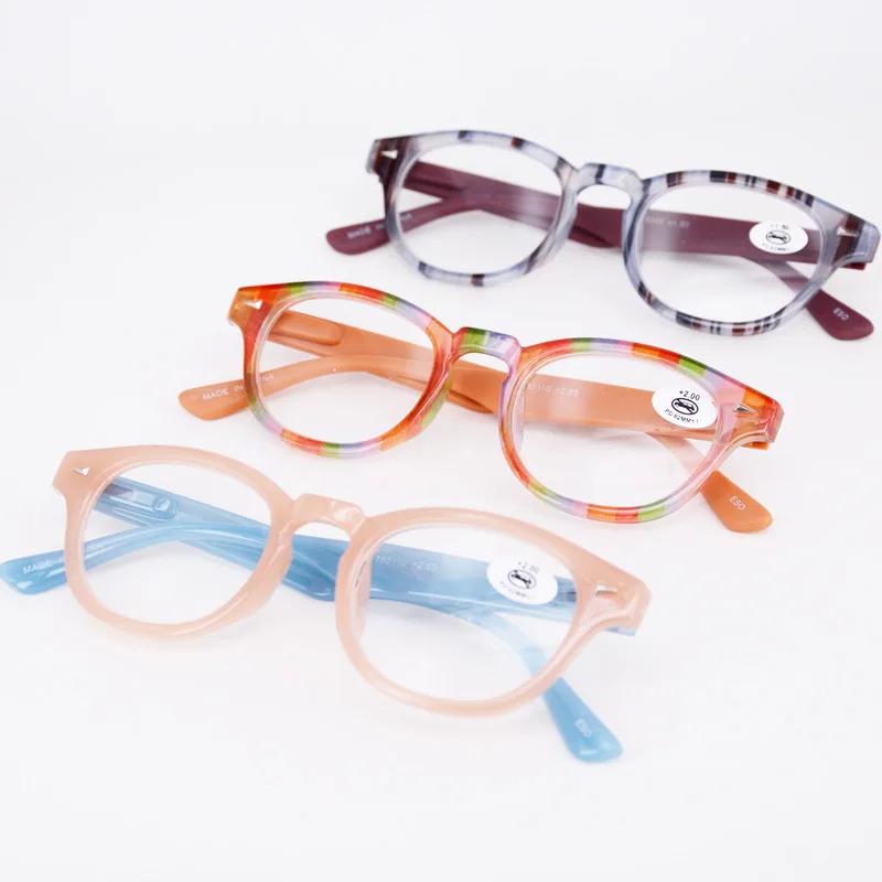 

Reading Glasses Women Round Frame readers Eyeglasses Ladies Colour Mixture Presbyopic Glasses With diopter +100 to +350