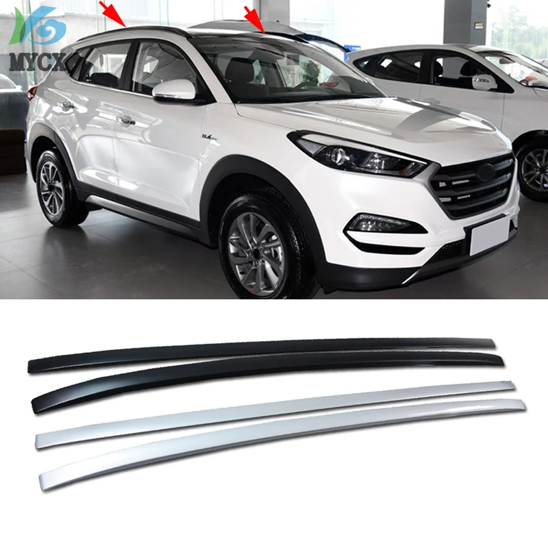 New Arrival OE Eoof Rack Roof Rail Luggage Rack For Hyundai New Tucson 2015 2016 2017 2018 2019-2021,Silver&Black,Two Choices