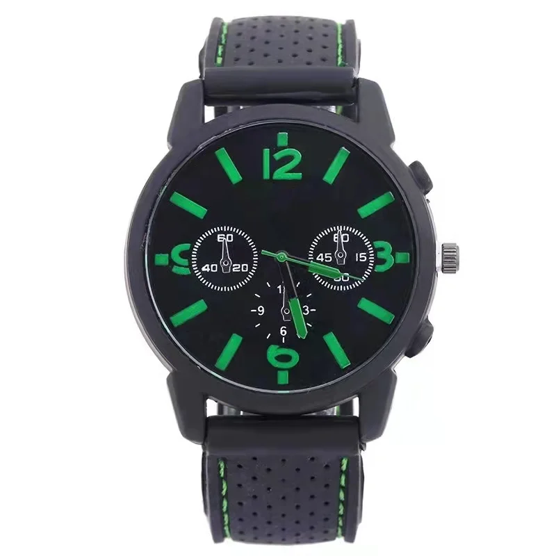 Stylish and casual high quality eco-friendly silicone strap men\'s large dial quartz watch student boys digital minimalist retro