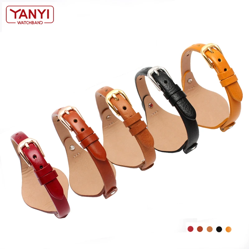 Genuine leather watch strap women watchband small bracelet 8mm for Fossil ES4176 ES4119 4026 3262 3077 4340 watch band with mat