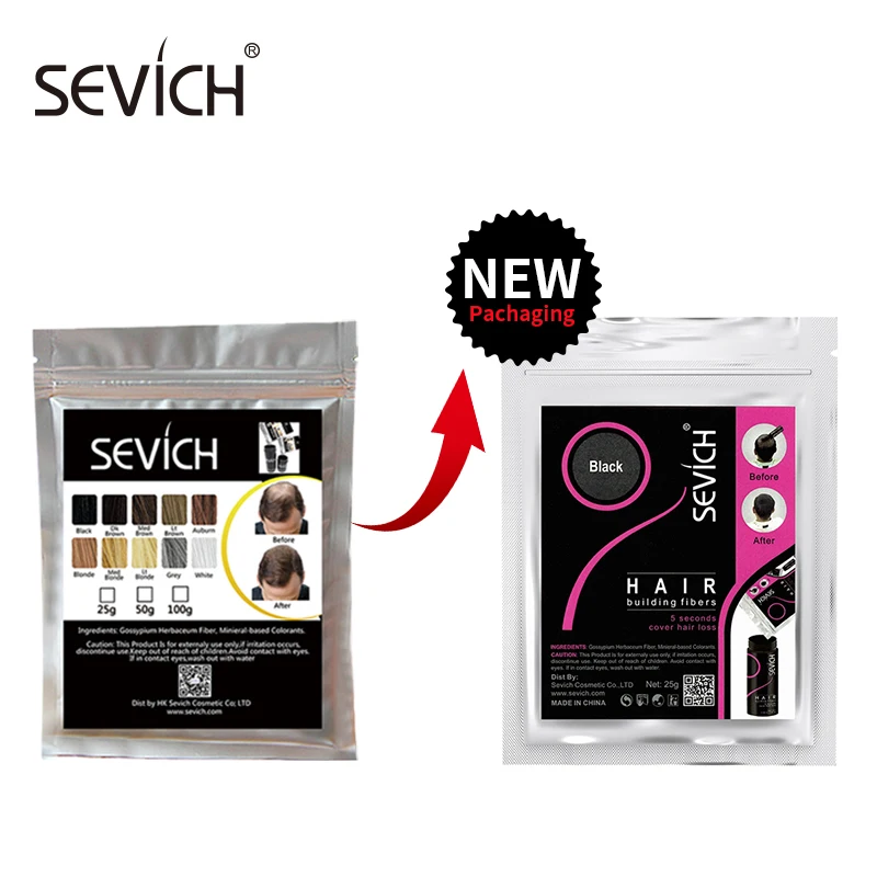 Sevich 100g refill hair fiber hair loss products hair building fibers powders thicken thin hair 10 colors keratin hair fiber - Image 2