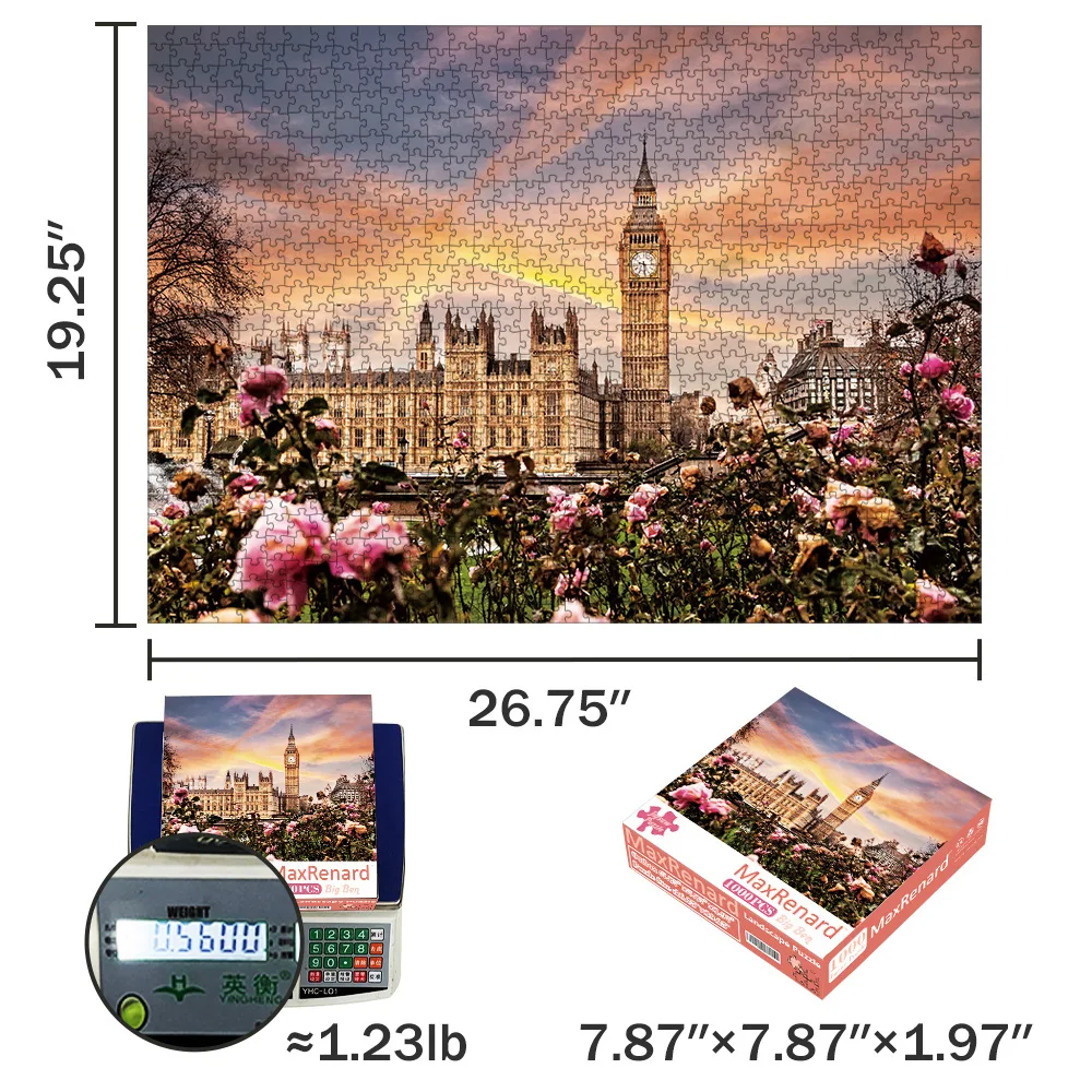 Big Ben in the evening The Paper puzzle 1000 pieces ersion paper  jigsaw puzzle adult children's educational toys