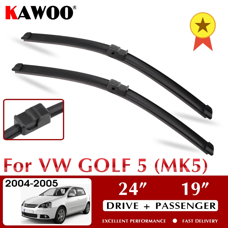 

KAWOO Wiper Front Car Wiper Blade Blades for VW Volkswagen Golf 5 MK5 V 2004 2005 Auto Windshield Window Wash 24"+19" LHD RHD