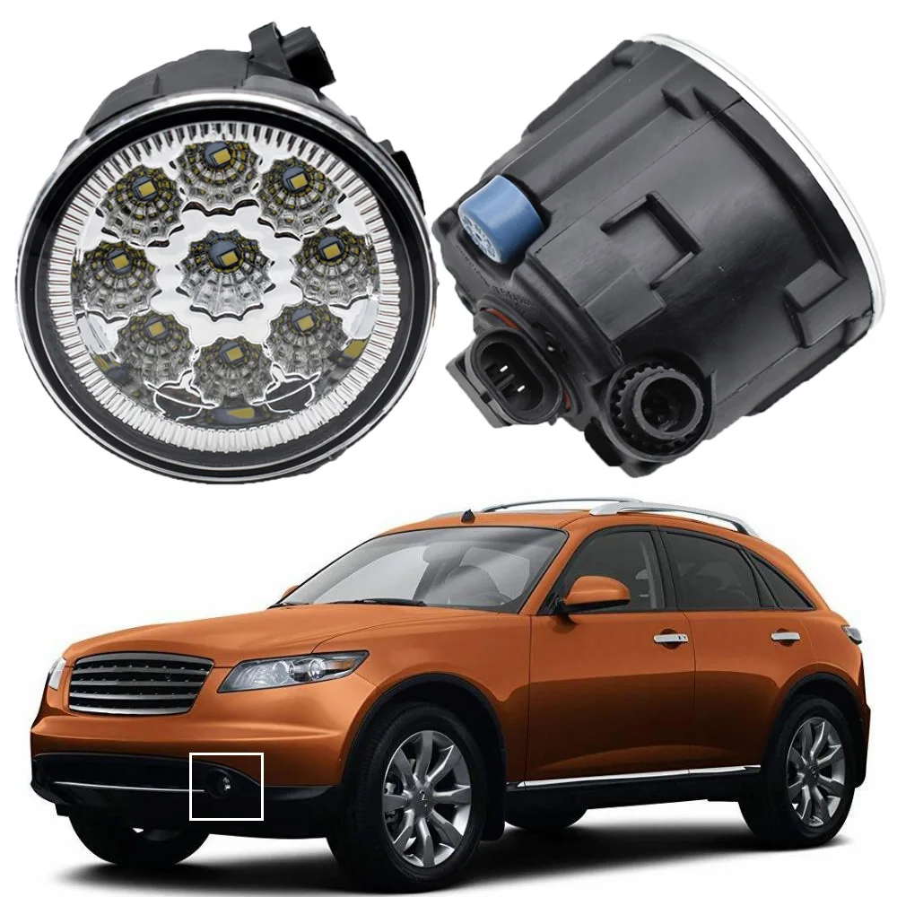 

1 пара автомобилей спереди H11 светодиодный туман светильник галогенные лампы противотуманного фонаря Замена для Infiniti FX FX35 2006 2007 2008 2009 2010 2011 2012