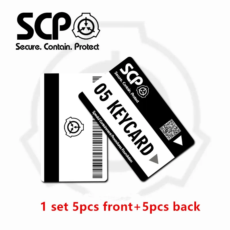 Card Stickers SCP Special Containment Procedures Foundation Logo Cosplay Access Grade Card