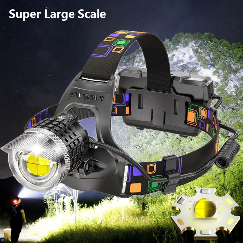 600000 LM Powerful XHP100 Led Headlamp 1500M Head Lamp Torch USB 18650 Rechargeable XHP90 Head Light Zoomable Camping Headtorch