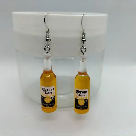 Yungqi Fashion Resin Beer Bottle Earring Creative Simulation of Mineral Bottles Earrings Cute Handmade Earrings Womens Jewelry