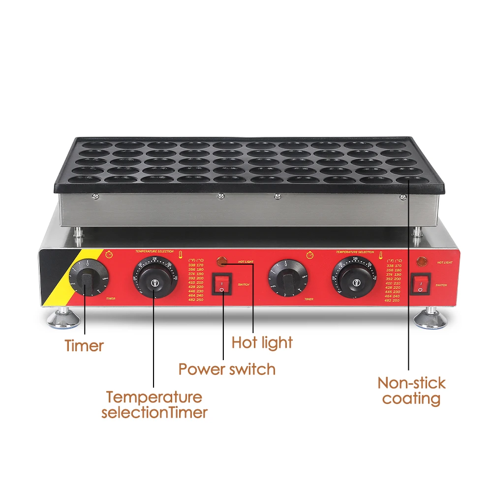 ITOP Poffertjes Maker Mini Pancake Machine 50 fori elettrico Waffle Maker colazione Waffle Machine Bubble Egg Cake forno IT-544