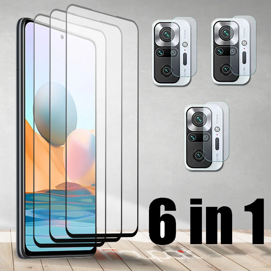 Tempered Glass For Redmi Note 10 Pro Max Note 10S Screen Protector + Camera Soft Lens Film For Redmi Note10 Pro