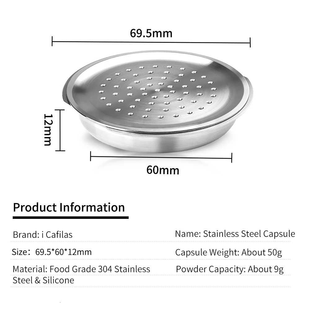 ICafilas Stianless Steel Reusable Capsule For Senseo Philips Senseo System Coffee Machine  Reusable Coffee Filter Espresso