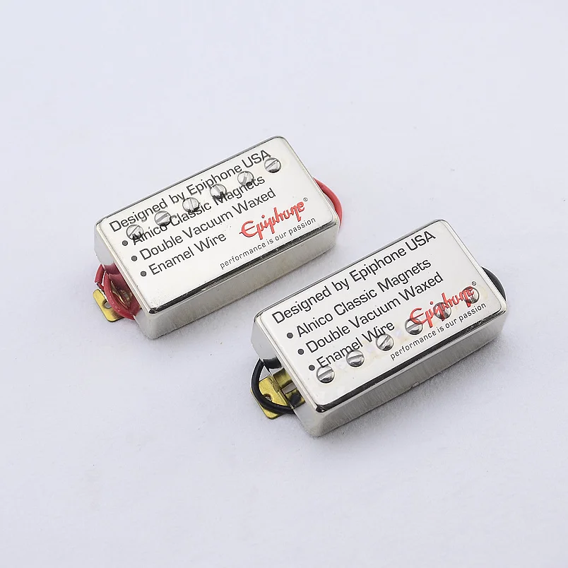 1 Set Original Genuine Standard Electric Guitar Alnico Humbucker Pickup Nickel / Gold Cover