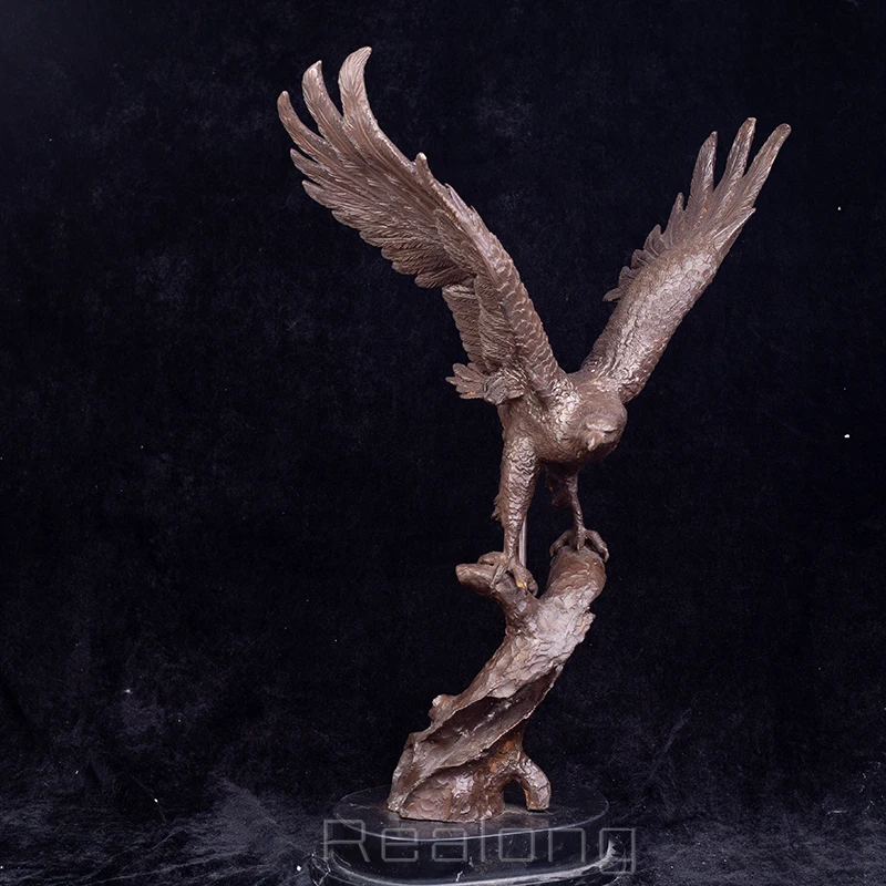 Bronze Eagle Statue Large Bronze Eagle Sculpture Casting Bronze Animals Art Figurine For Home Garden Decoration Ornament Gifts