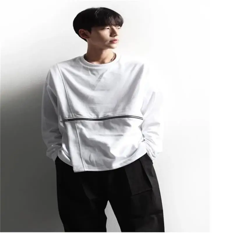 

Men's Long Sleeve T-Shirt Spring And Autumn New Double Zipper Personality Casual Fashion Large Size Long Sleeve T-Shirt