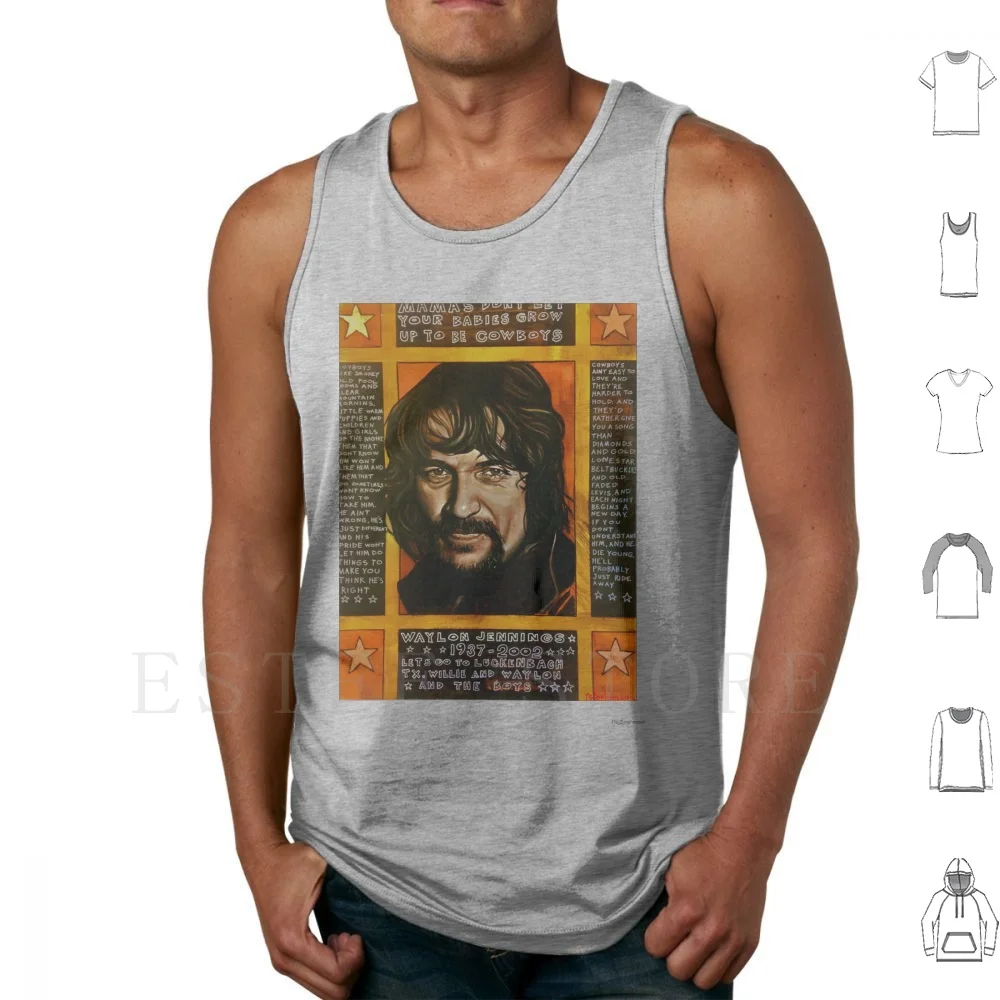Waylon Camisetas sin mangas Chaleco sin mangas Música country Honkytonk Hippies Cowboys Of Hazard Ray Stephenson Babirs Grow Up