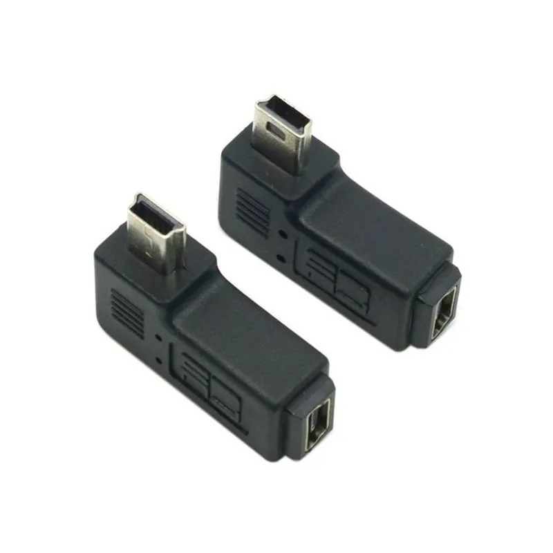 Mini USB 5 Pin Male to Female Extension Adapter 90 Degree Left & Right Angled Mini USB Connector Adaptor