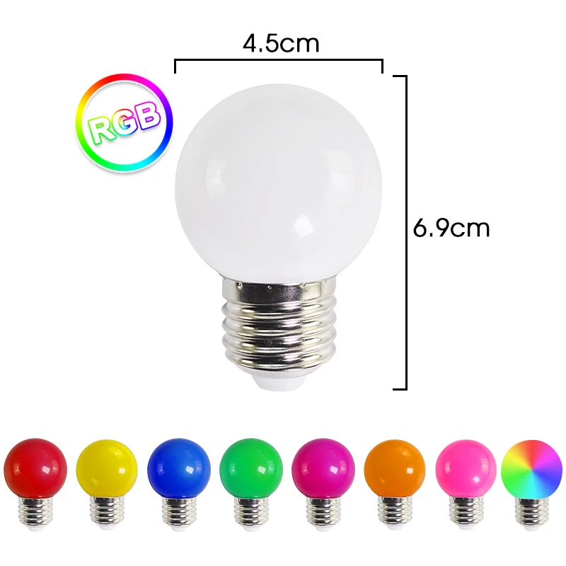 10 Cái/lốc Bóng Đèn Led Đèn 3W Nhiều Màu Sắc Lampada Ampoule E27 RGB Led SMD 2835 Đèn Trang Trí Nhà Ánh Sáng AC 220V Quả Cầu Bóng Đèn