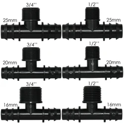 KESLA-Mangueira Barb Tee Connector, Tubing Joints, Connector Adapter, Garden Drip Irrigation, Reparação de acoplamento, Rosca, PE, 1/2 