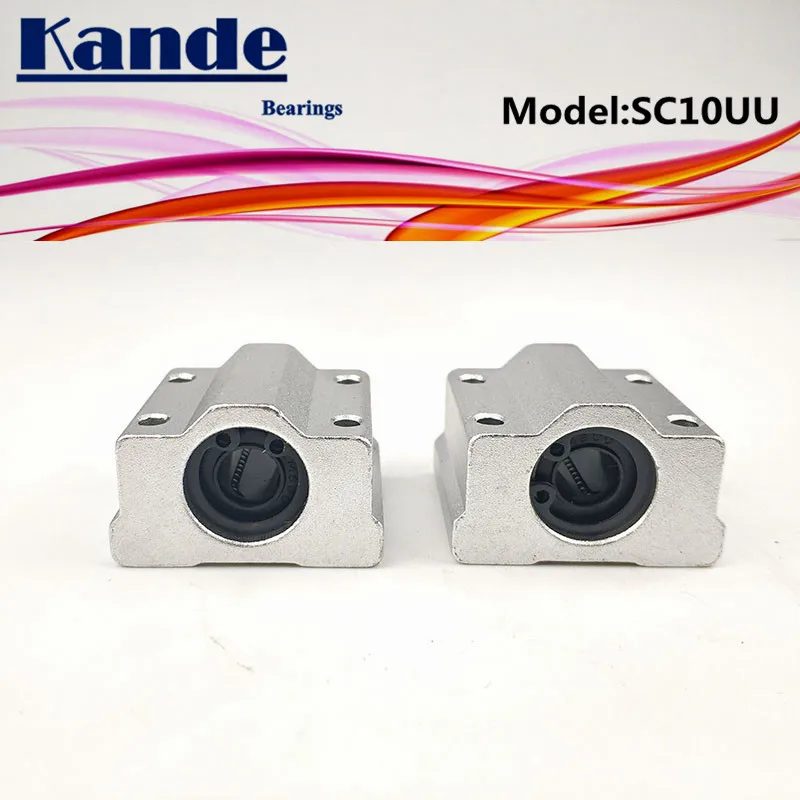 Kande Bearings  2pcs SC10UU SCS10 UU Linear motion Ball Bearing Slide block bushing for 10mm SC10 SC