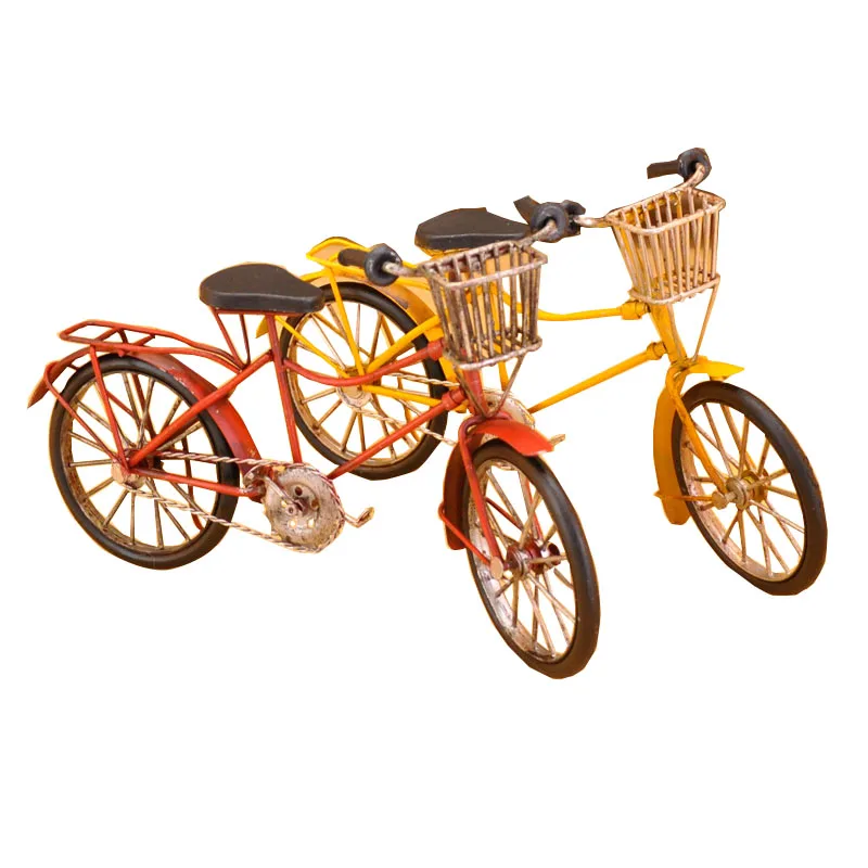 Vintage Home Decoration Iron Metal Craft Bicycle Model Hand Made Birthday Gift Metal Handicraft Shop Window Desktop Handicraft