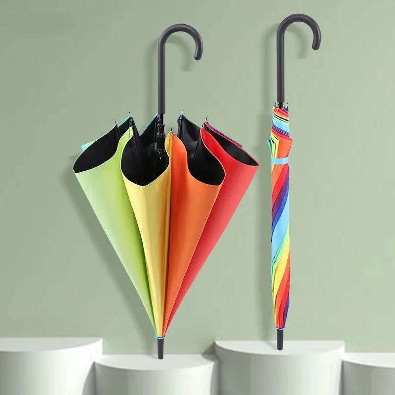 Fashion Automatic Business Umbrella Windproof High Quality Rainbow Color Umbrella Luxury Waterproof Sombrilla Umbrella BC50YS