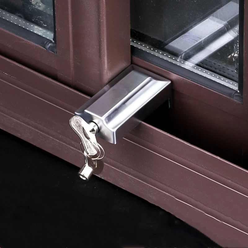 1pcs Window Security Key Lock Sliding Window Restrictor Child Safety Anti-theft Fall prevention Cabinet Door Home Hardware