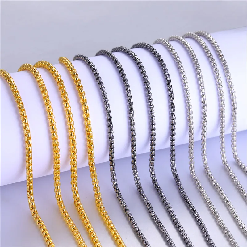 

JUWANG 2020 New Fashion Chains Necklaces For Women 2.5 mm Width Gold Silver Color Alloy Snake Chain Necklaces Trendy Jewelry